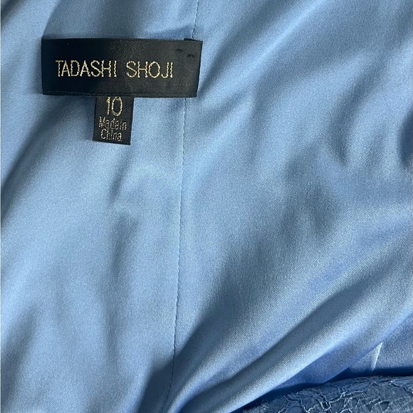 Tadashi Shoji Periwinkle Blue Lace Maxi Gown Fit & Flare Size 10 Wedding Formal - Picture 5 of 12